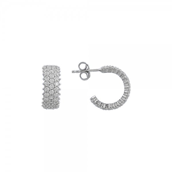 Cercei argint 925 rodiat Eternity cu trei randuri de zirconii albe ETU0039 [1]